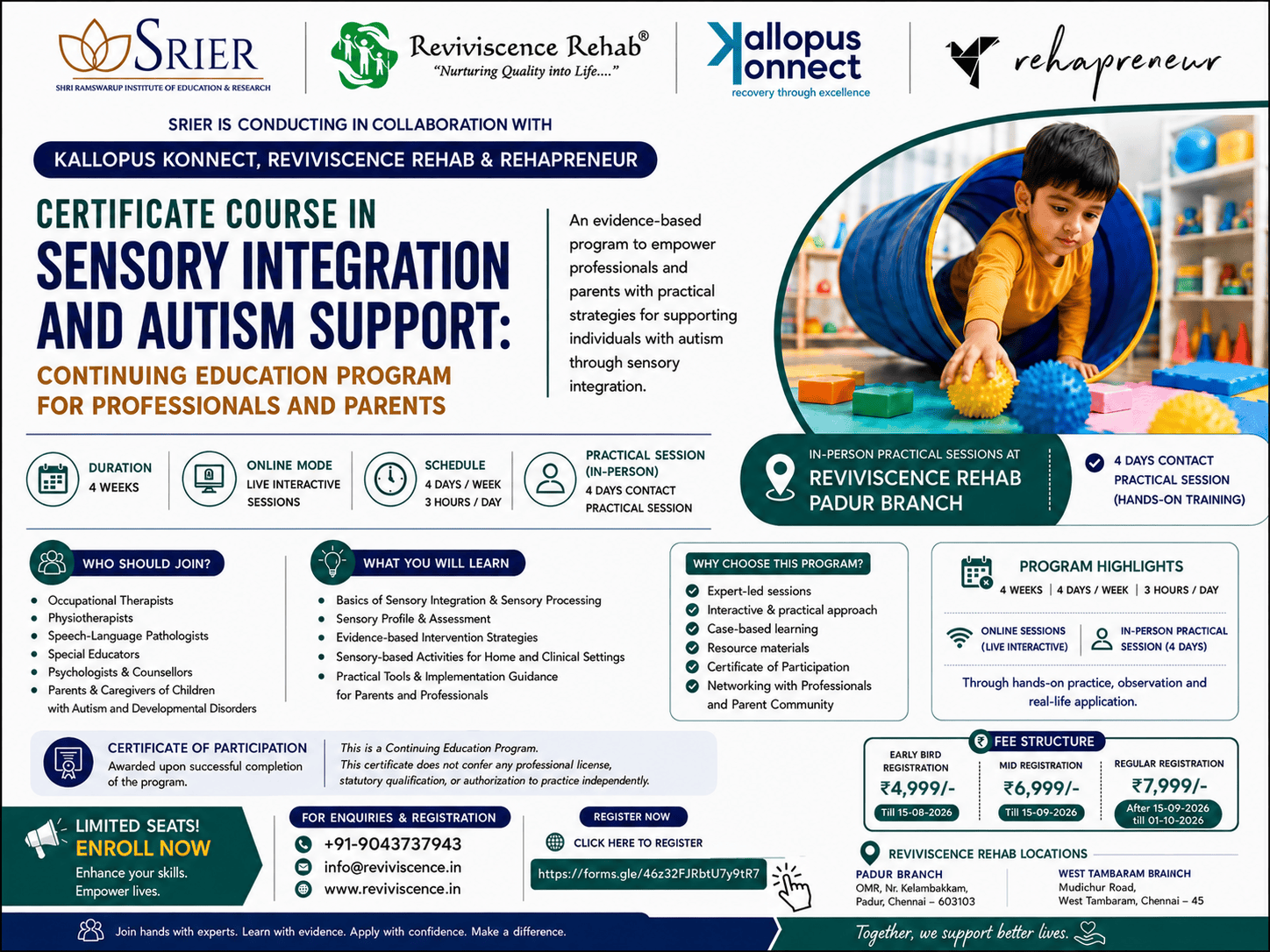 Certificate Course in Sensory Integration & Autism Support